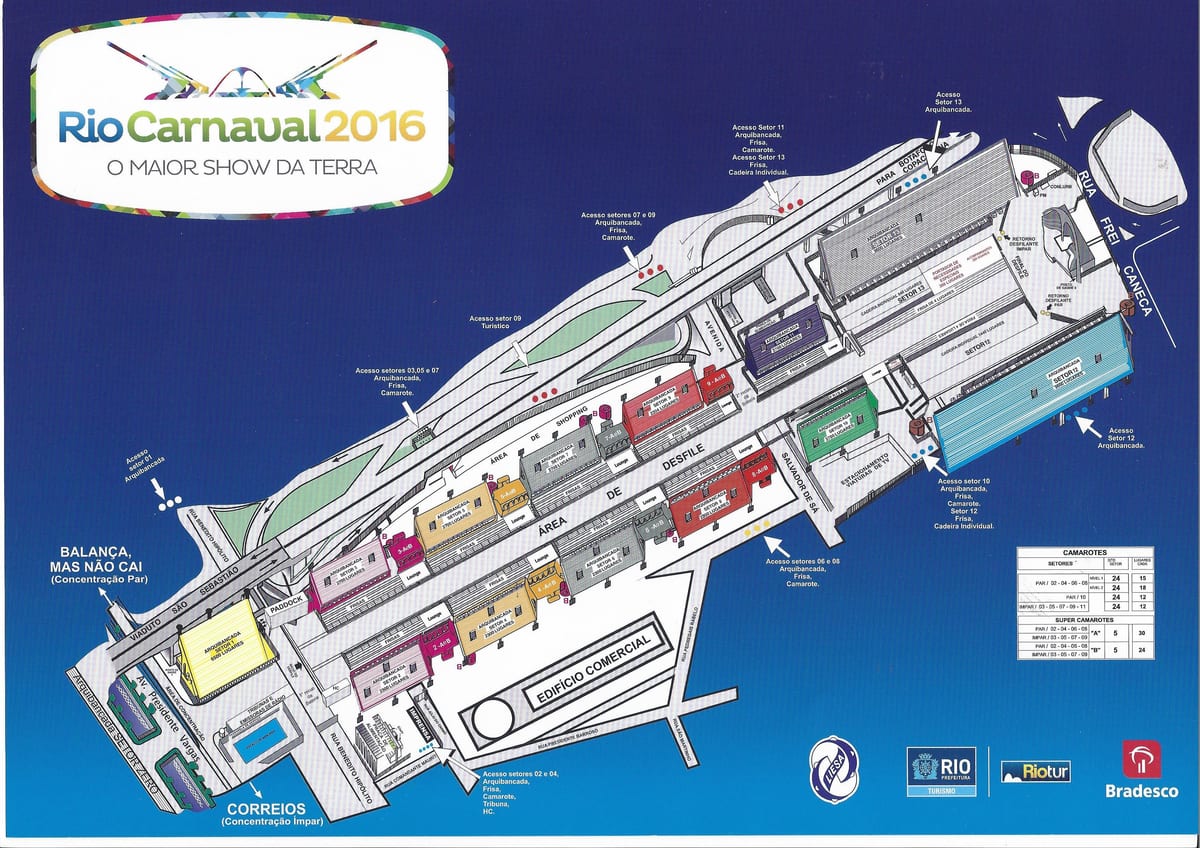 mapa de carnaval do Rio