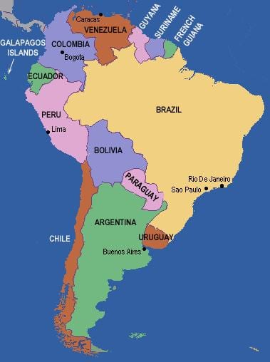 No Rio grande do mapa da américa do sul