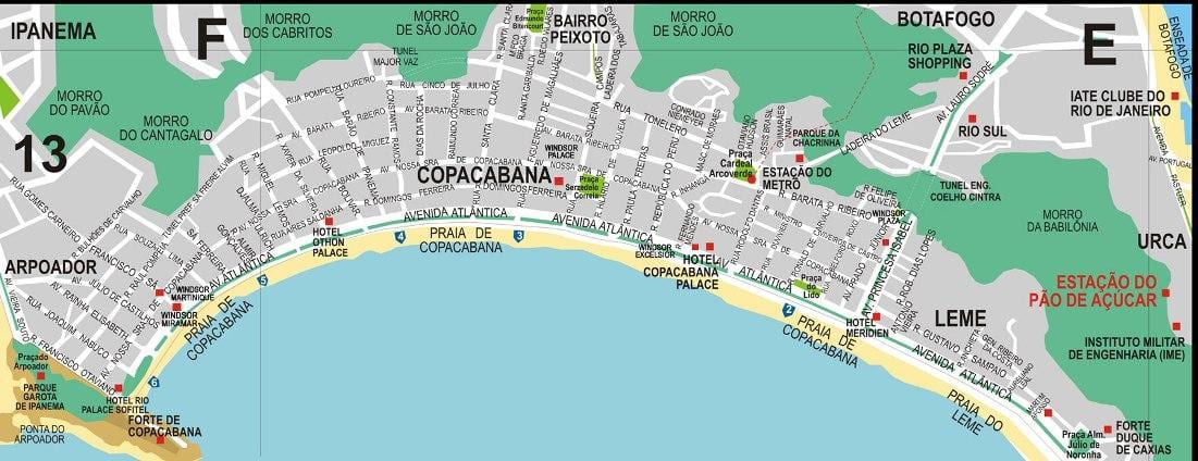 copacabana Rio de Janeiro-mapa