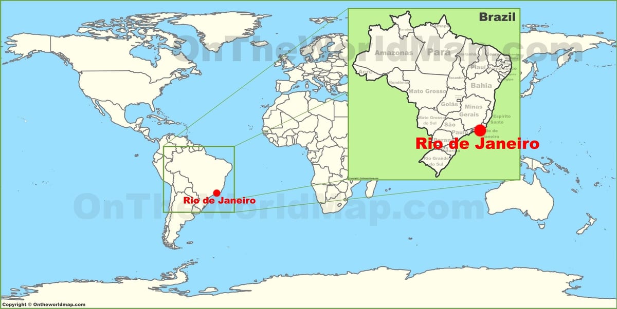 mapa de Rio de Janeiro, brasil