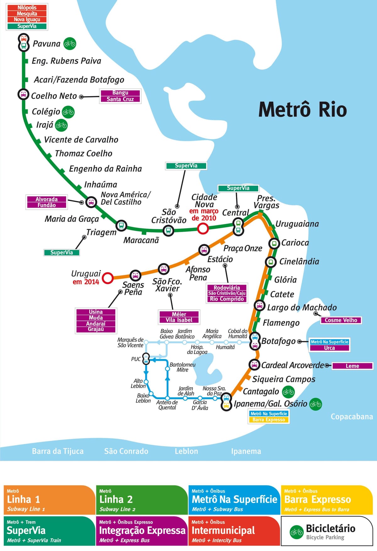 mapa do metro Rio de Janeiro