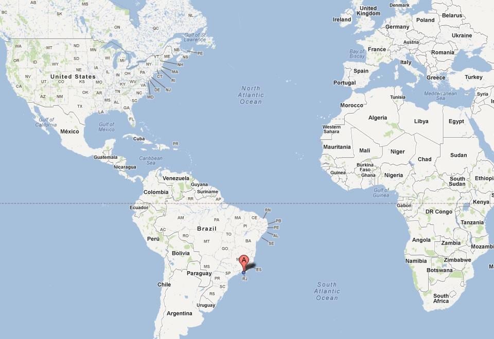 Rio de janeiro num mapa