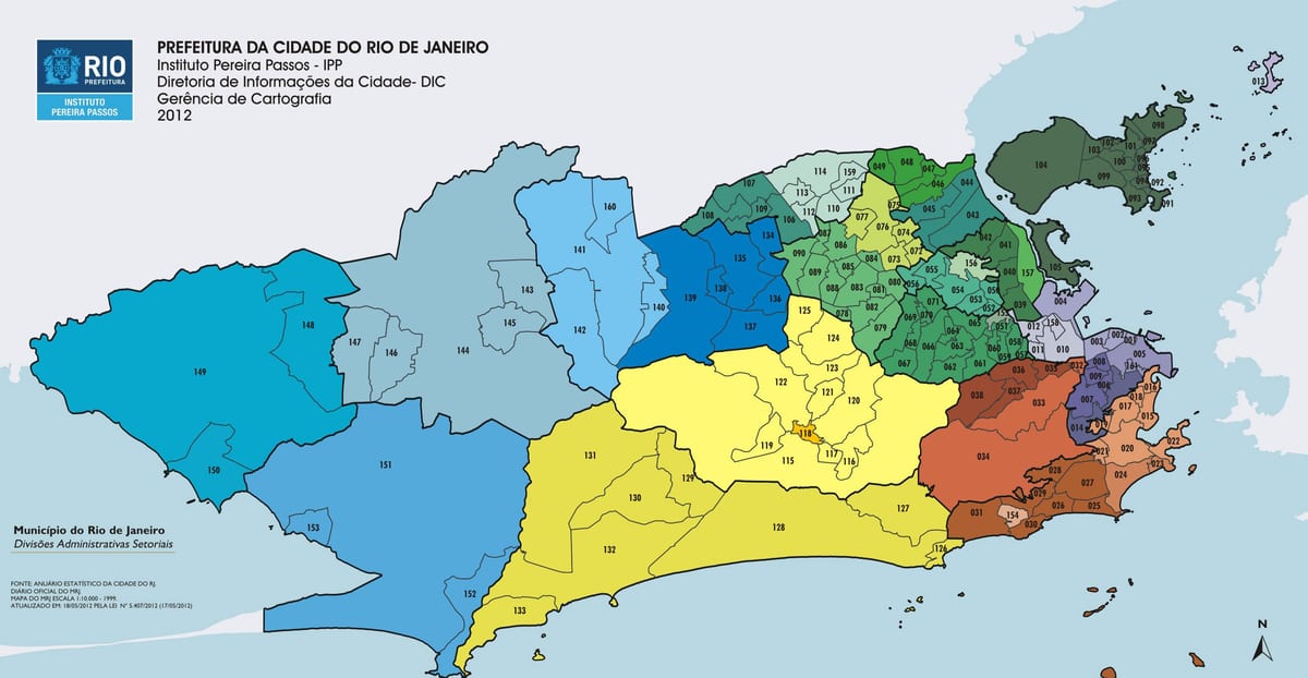 Rio de Janeiro arrondissement mapa