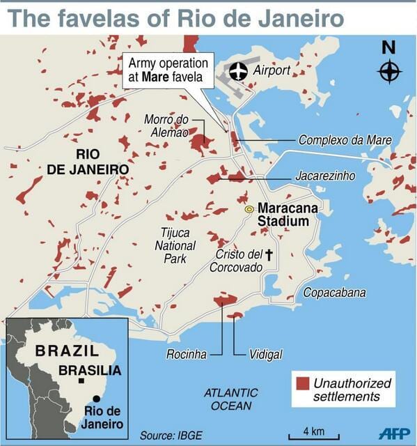 mapa de favela do Rio de Janeiro