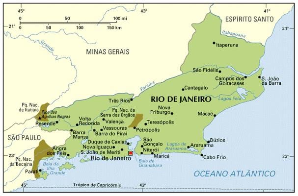 as coordenadas de mapa de Rio de Janeiro