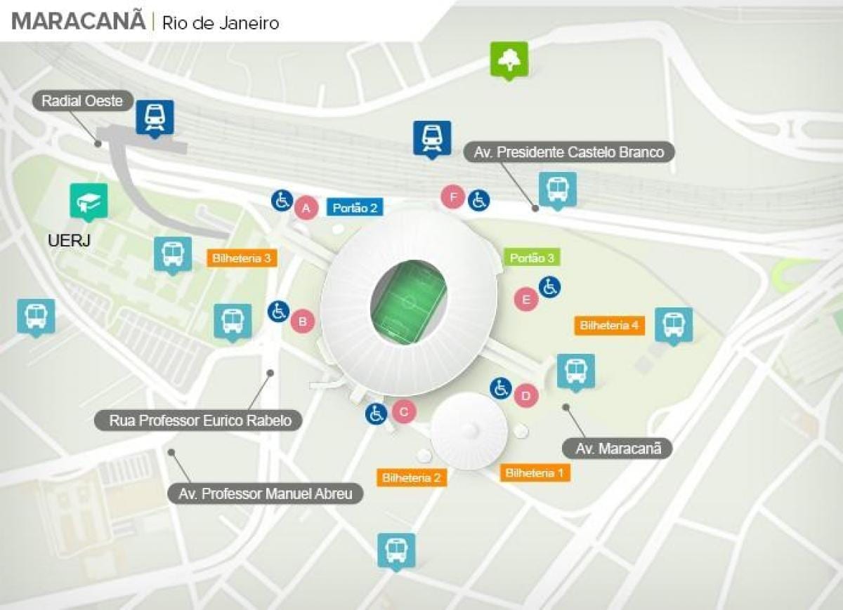 Rio de Janeiro estádio mapa
