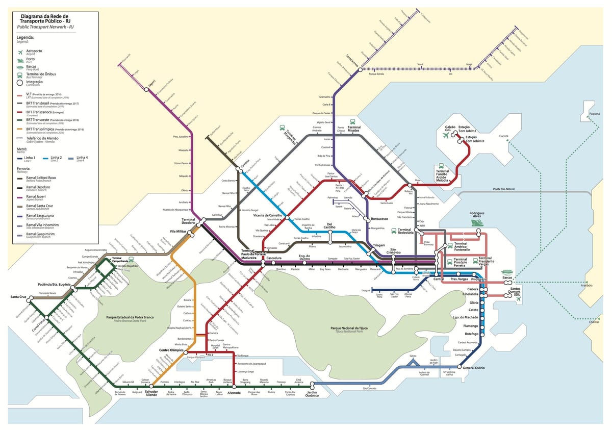 Rio de janeiro mapa de transporte