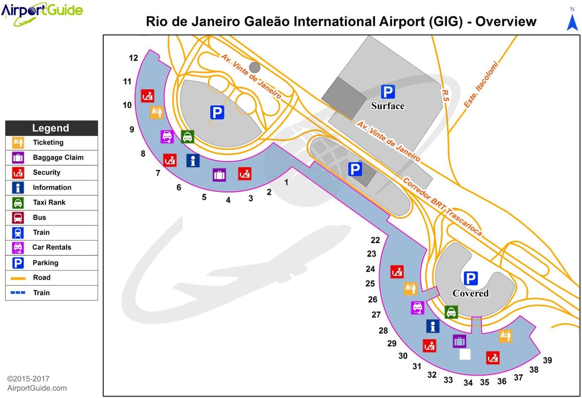 Rio de Janeiro mapa do aeroporto