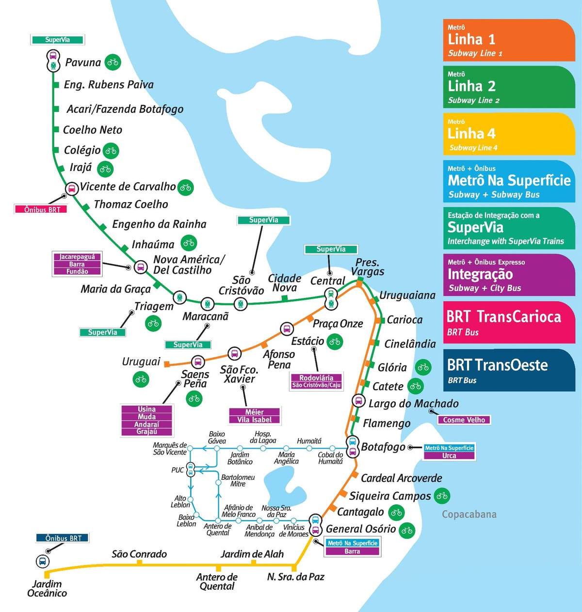 Rio de janeiro mapa do metrô linha 4