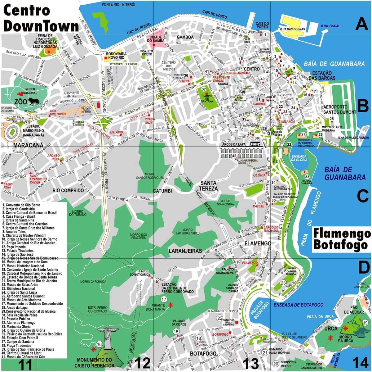 Rio de Janeiro monumento mapa