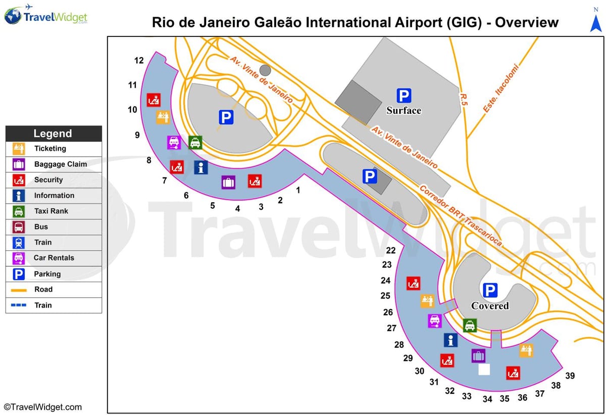 Rio de Janeiro gig mapa do aeroporto
